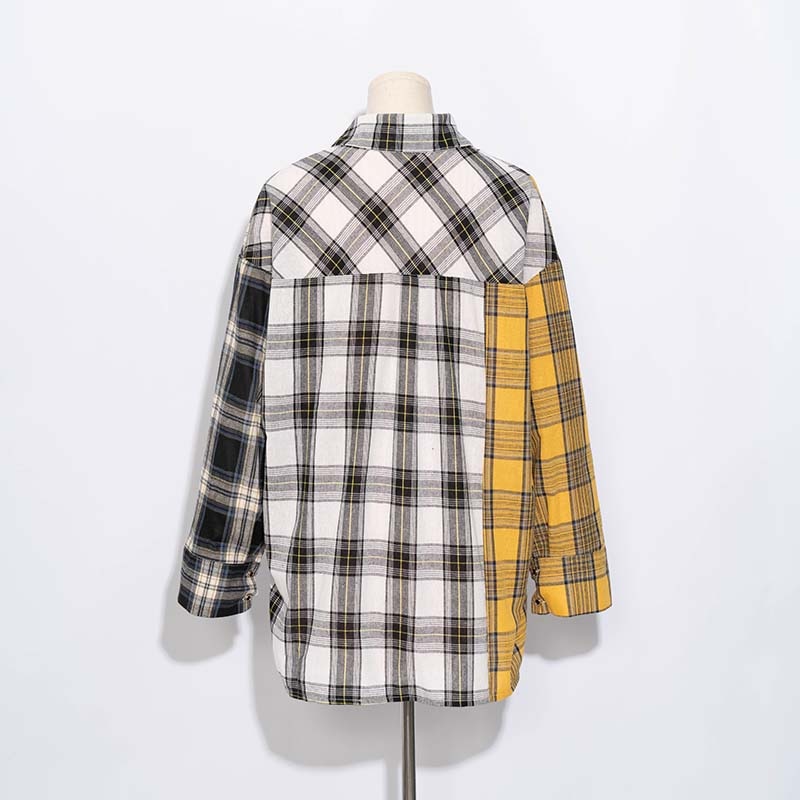 Women's Patchwork Plaid Shirt