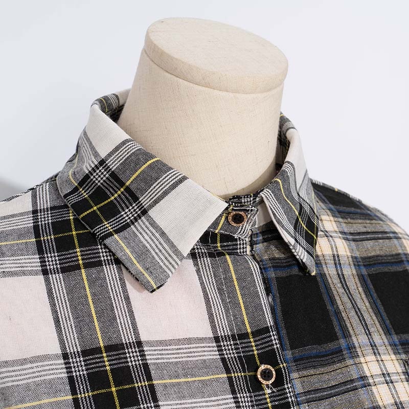 Women's Patchwork Plaid Shirt