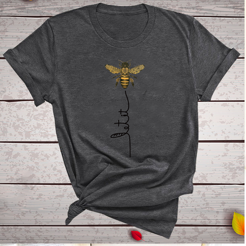 Women's Short Sleeve T-Shirt with Bee Print