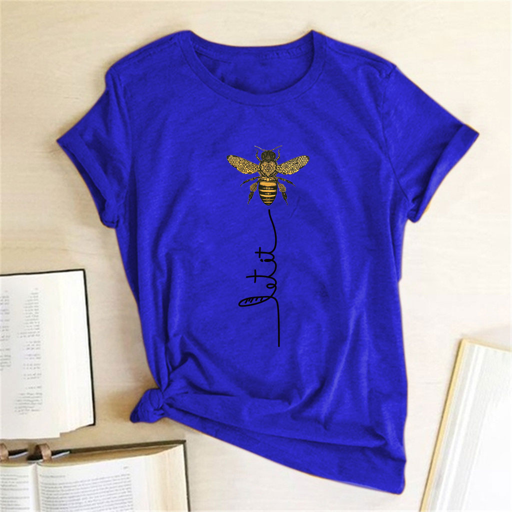 Women's Short Sleeve T-Shirt with Bee Print