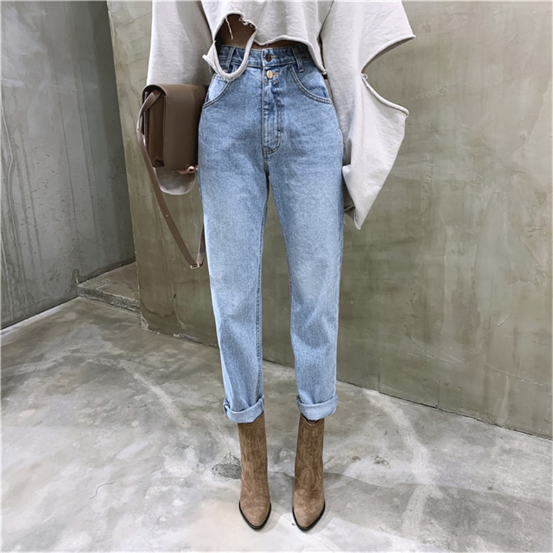 Vintage Loose Blue Jeans for Women