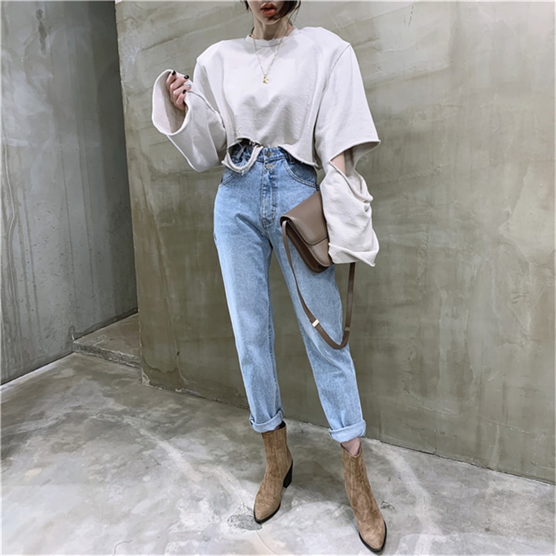 Vintage Loose Blue Jeans for Women