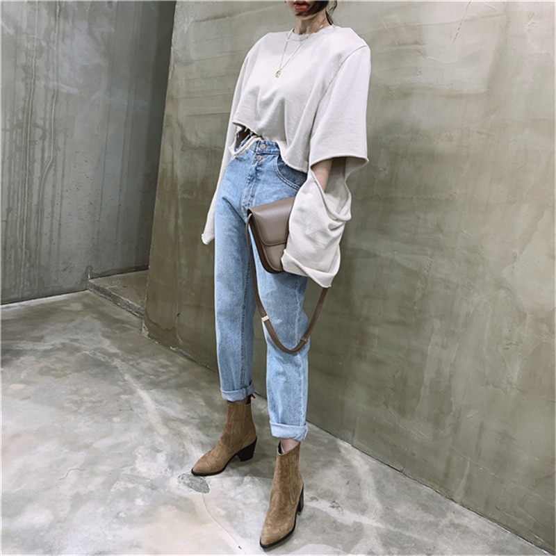 Vintage Loose Blue Jeans for Women