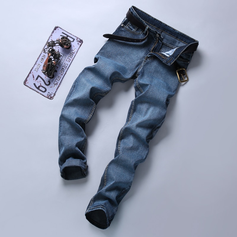 Men's Straight Blue Stretch Jeans