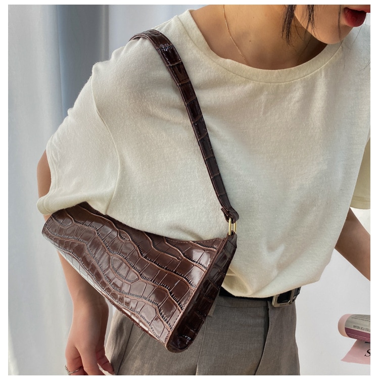 New Fashion Alligator Leather Bag Lady Shoulder Messenger Bags Women Leather Handbags Luxury Brand Crossbody Handbags For Woman