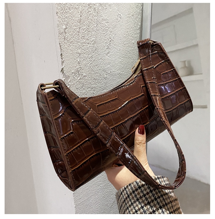 New Fashion Alligator Leather Bag Lady Shoulder Messenger Bags Women Leather Handbags Luxury Brand Crossbody Handbags For Woman