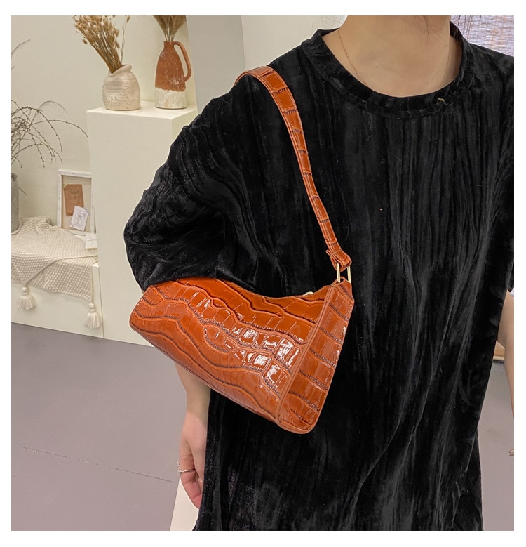 New Fashion Alligator Leather Bag Lady Shoulder Messenger Bags Women Leather Handbags Luxury Brand Crossbody Handbags For Woman