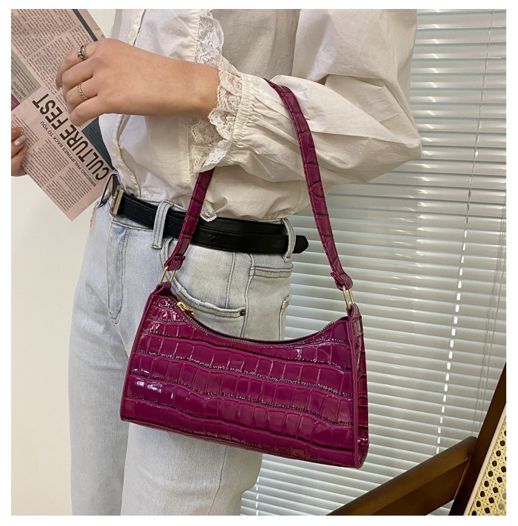 New Fashion Alligator Leather Bag Lady Shoulder Messenger Bags Women Leather Handbags Luxury Brand Crossbody Handbags For Woman