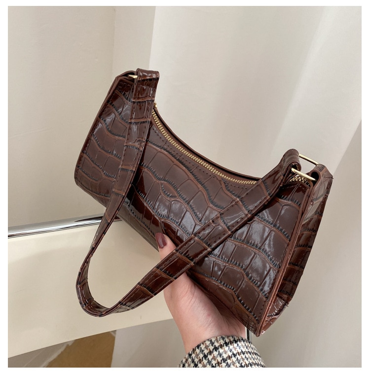 New Fashion Alligator Leather Bag Lady Shoulder Messenger Bags Women Leather Handbags Luxury Brand Crossbody Handbags For Woman