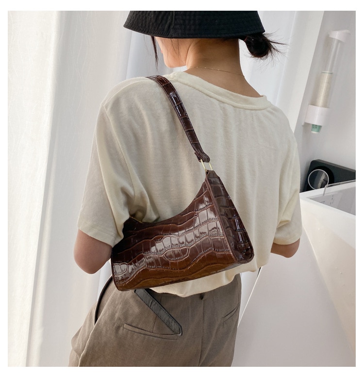 New Fashion Alligator Leather Bag Lady Shoulder Messenger Bags Women Leather Handbags Luxury Brand Crossbody Handbags For Woman