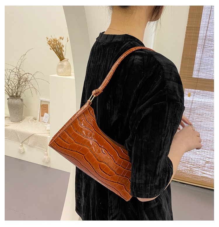 New Fashion Alligator Leather Bag Lady Shoulder Messenger Bags Women Leather Handbags Luxury Brand Crossbody Handbags For Woman