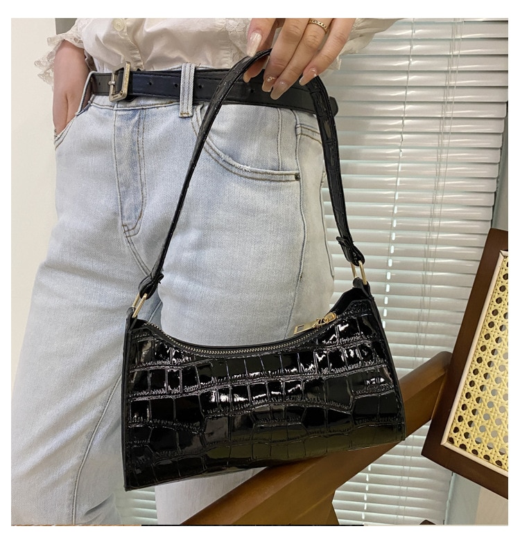 New Fashion Alligator Leather Bag Lady Shoulder Messenger Bags Women Leather Handbags Luxury Brand Crossbody Handbags For Woman