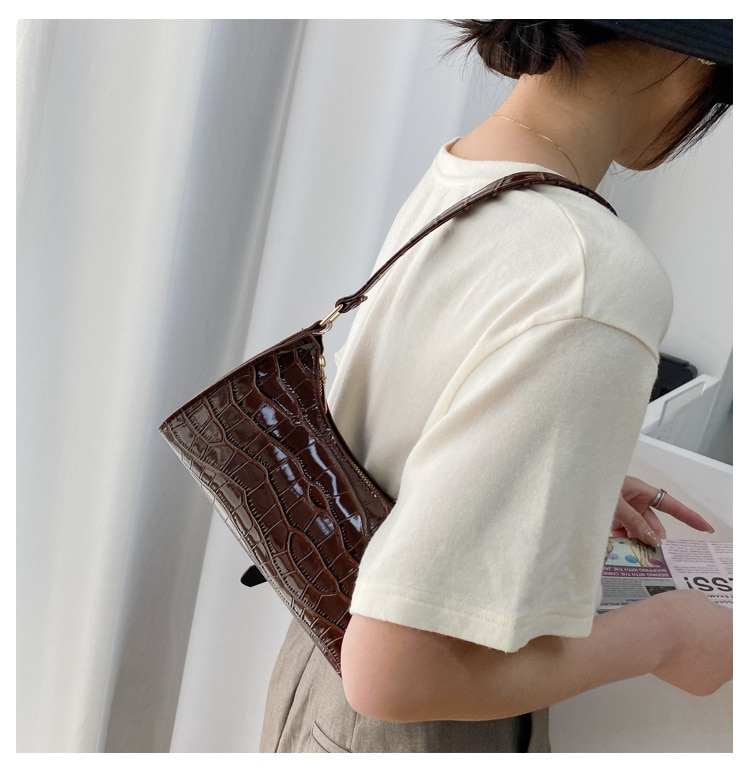 New Fashion Alligator Leather Bag Lady Shoulder Messenger Bags Women Leather Handbags Luxury Brand Crossbody Handbags For Woman