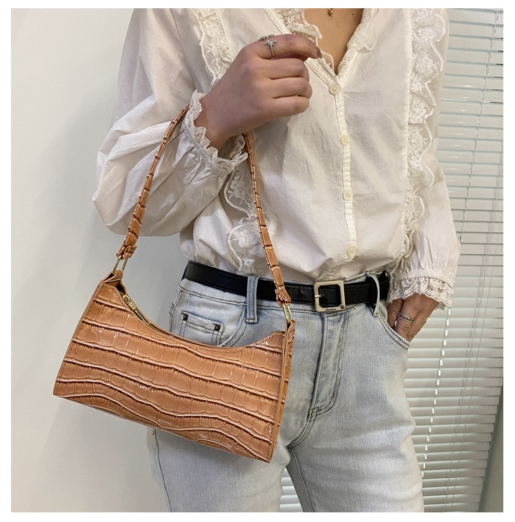 New Fashion Alligator Leather Bag Lady Shoulder Messenger Bags Women Leather Handbags Luxury Brand Crossbody Handbags For Woman