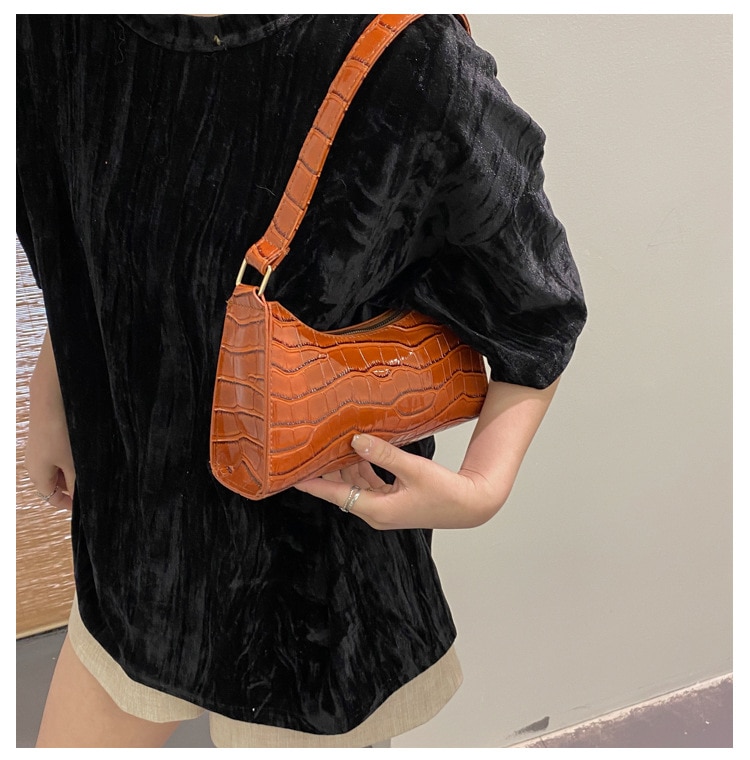 New Fashion Alligator Leather Bag Lady Shoulder Messenger Bags Women Leather Handbags Luxury Brand Crossbody Handbags For Woman