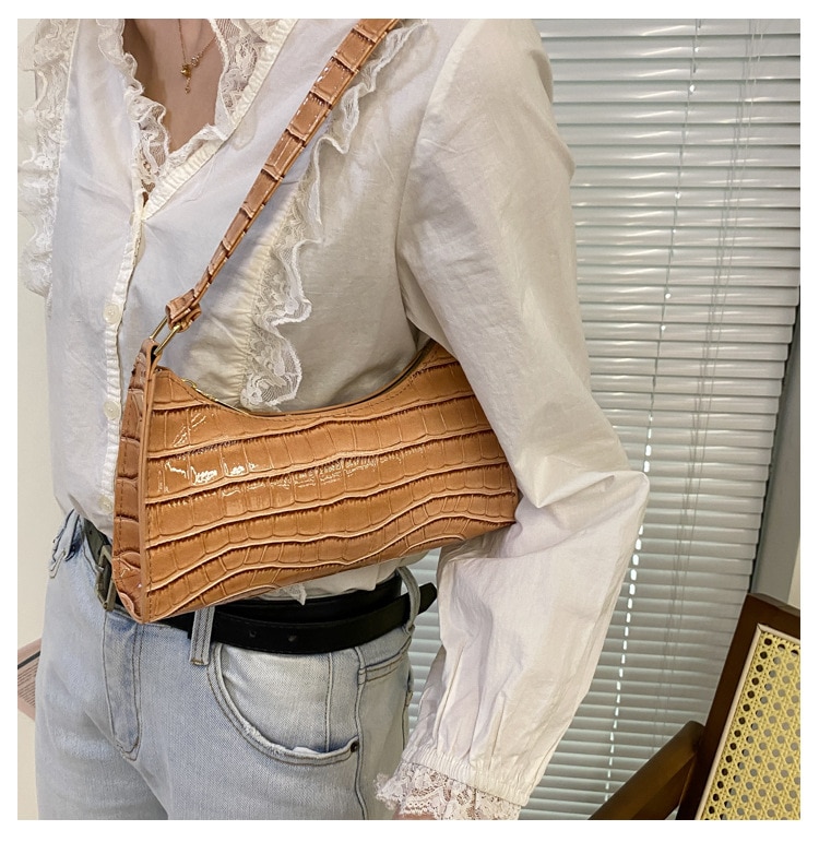 New Fashion Alligator Leather Bag Lady Shoulder Messenger Bags Women Leather Handbags Luxury Brand Crossbody Handbags For Woman