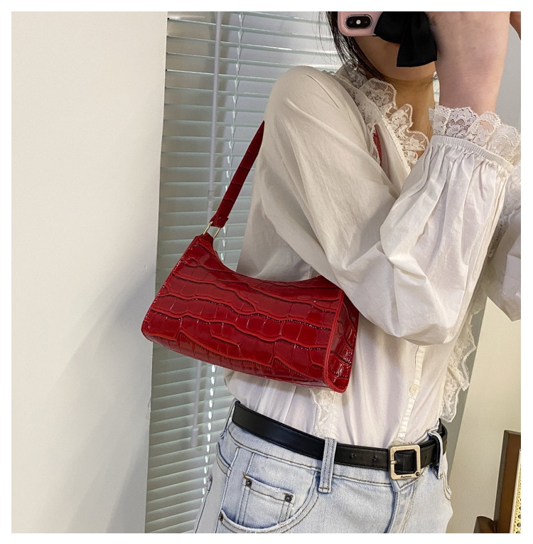 New Fashion Alligator Leather Bag Lady Shoulder Messenger Bags Women Leather Handbags Luxury Brand Crossbody Handbags For Woman