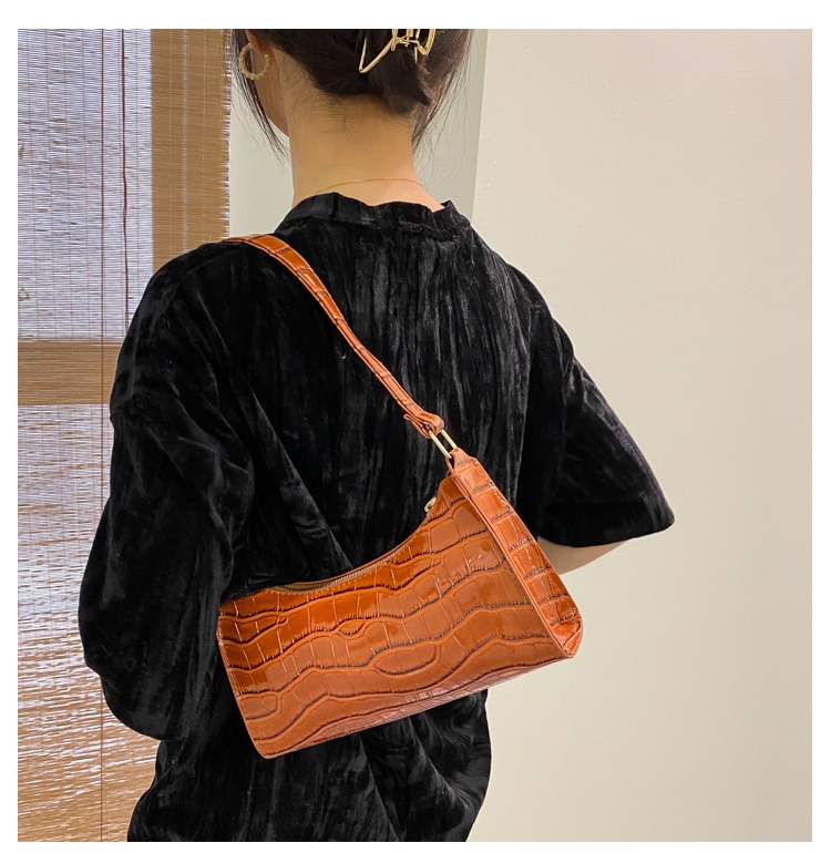 New Fashion Alligator Leather Bag Lady Shoulder Messenger Bags Women Leather Handbags Luxury Brand Crossbody Handbags For Woman