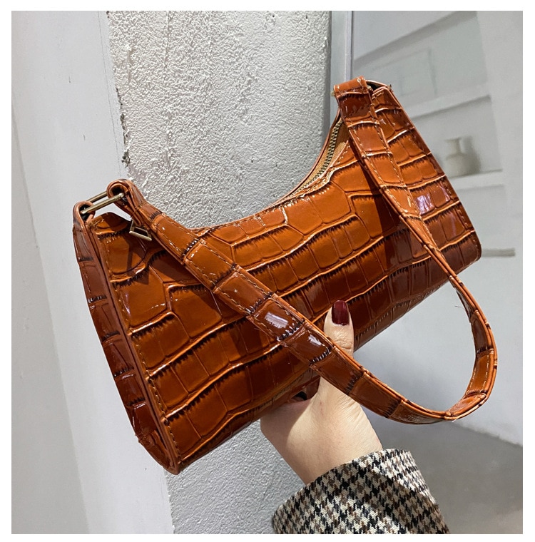 New Fashion Alligator Leather Bag Lady Shoulder Messenger Bags Women Leather Handbags Luxury Brand Crossbody Handbags For Woman