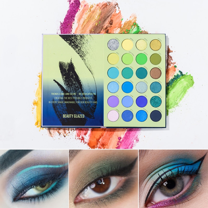 Beauty Glazed 72 Color Eyeshadow palette 3-layer Book Style colorful Highlighter Shimmer Eyeshadow Makeup Glitter Pallete TSLM1