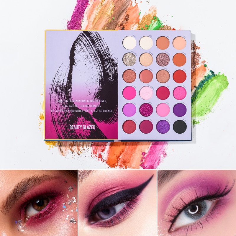 Beauty Glazed 72 Color Eyeshadow palette 3-layer Book Style colorful Highlighter Shimmer Eyeshadow Makeup Glitter Pallete TSLM1