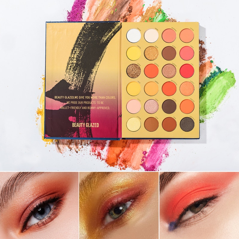 Beauty Glazed 72 Color Eyeshadow palette 3-layer Book Style colorful Highlighter Shimmer Eyeshadow Makeup Glitter Pallete TSLM1